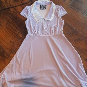 Killstar Lavender Velvet Skater Pastel Goth Skater Dress